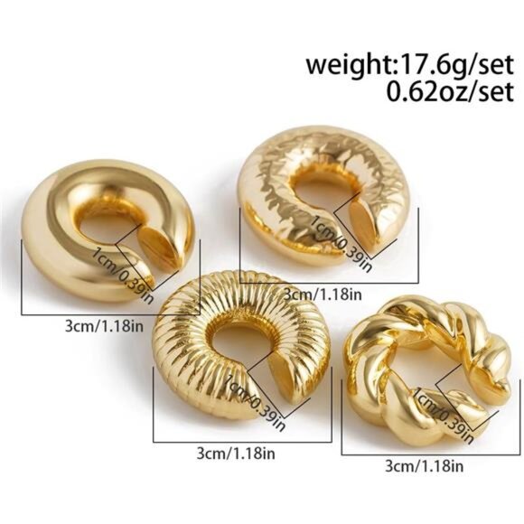 Adjustable Gold & Ear Cuff Earrings | Non-Piercing, Cartilage Cuffs - Picture 3 of 5